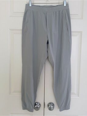 Lululemon Surge Jogger Shorter 27" Silver Drop Men's Medium Ankle Zip M5957S